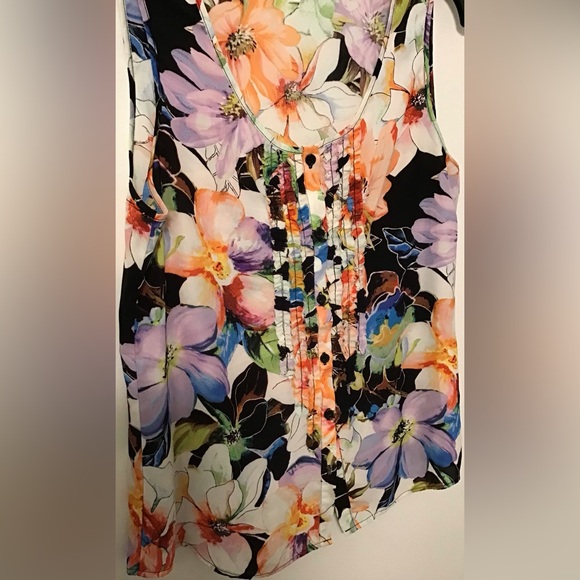 Spence multicolor, floral sleeveless blouse size large - Picture 3 of 8